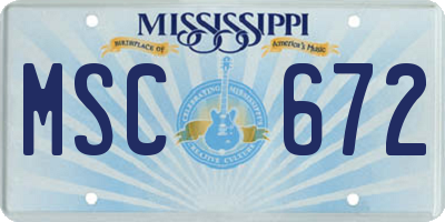 MS license plate MSC672