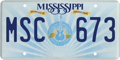 MS license plate MSC673
