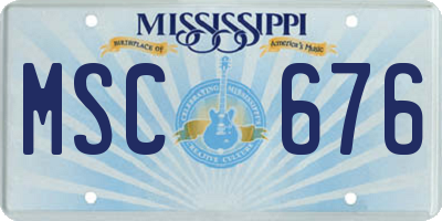 MS license plate MSC676