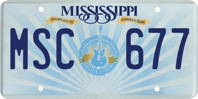 MS license plate MSC677