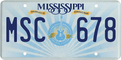MS license plate MSC678