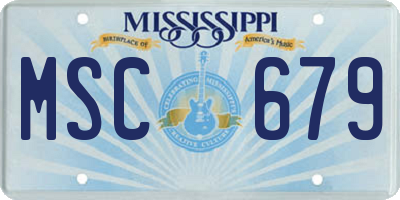 MS license plate MSC679