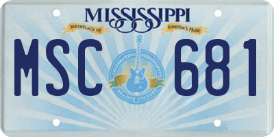 MS license plate MSC681
