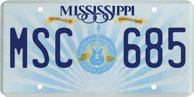 MS license plate MSC685