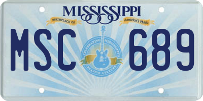 MS license plate MSC689