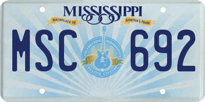 MS license plate MSC692