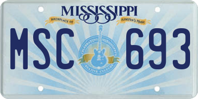 MS license plate MSC693