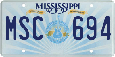 MS license plate MSC694