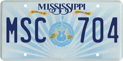 MS license plate MSC704