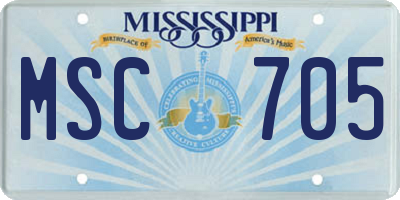 MS license plate MSC705