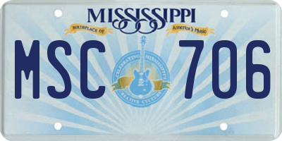 MS license plate MSC706