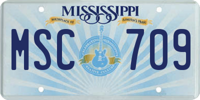 MS license plate MSC709