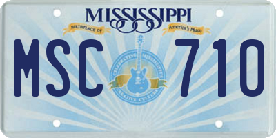 MS license plate MSC710