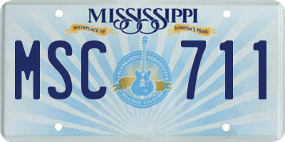 MS license plate MSC711