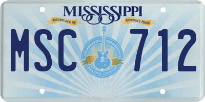 MS license plate MSC712