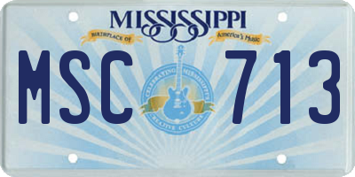 MS license plate MSC713