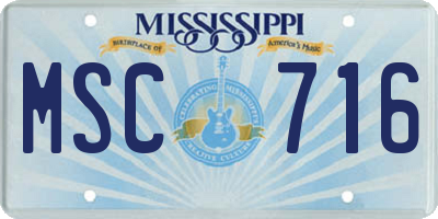 MS license plate MSC716