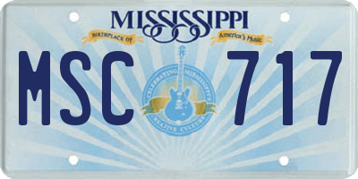 MS license plate MSC717