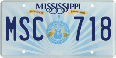 MS license plate MSC718