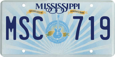 MS license plate MSC719