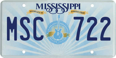 MS license plate MSC722