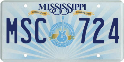 MS license plate MSC724