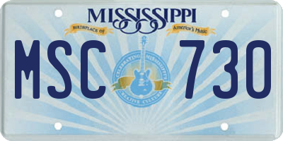 MS license plate MSC730