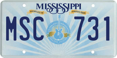 MS license plate MSC731