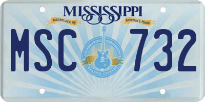 MS license plate MSC732