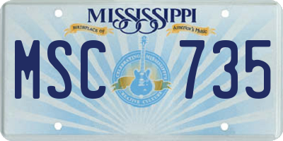 MS license plate MSC735