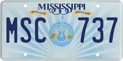MS license plate MSC737