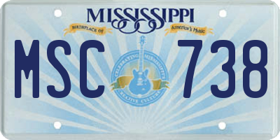 MS license plate MSC738