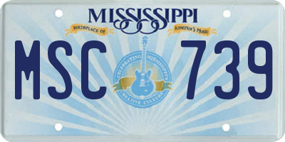MS license plate MSC739