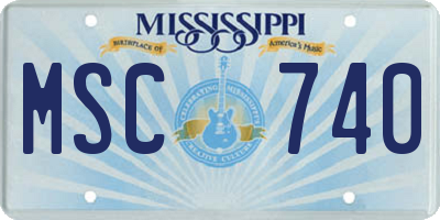 MS license plate MSC740