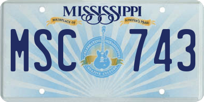 MS license plate MSC743