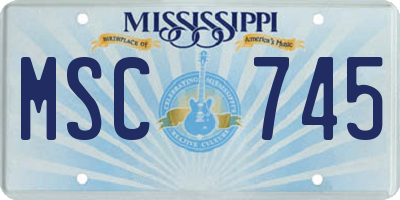 MS license plate MSC745