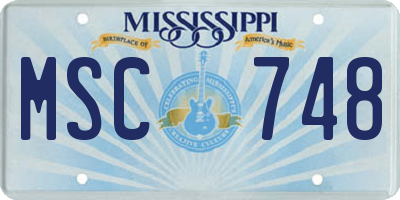 MS license plate MSC748