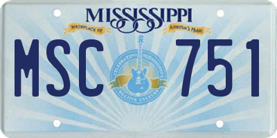 MS license plate MSC751