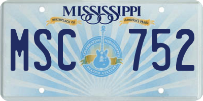 MS license plate MSC752