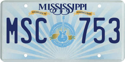 MS license plate MSC753