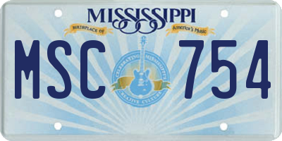 MS license plate MSC754