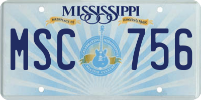 MS license plate MSC756
