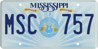 MS license plate MSC757