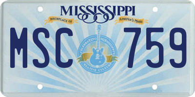 MS license plate MSC759