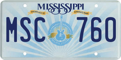 MS license plate MSC760