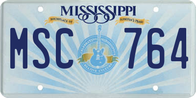 MS license plate MSC764