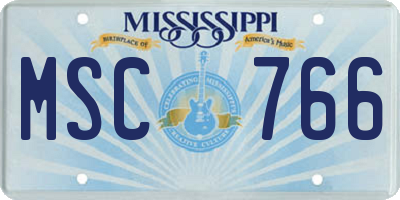MS license plate MSC766