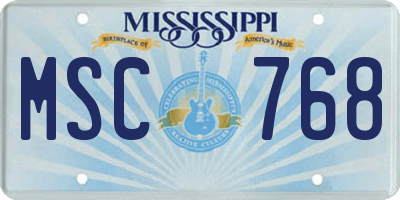 MS license plate MSC768