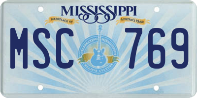 MS license plate MSC769