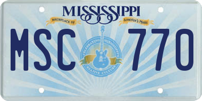 MS license plate MSC770